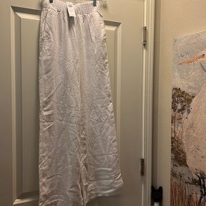 Abercrombie & Fitch white High Waist Linen Wide Leg Pants Size XS